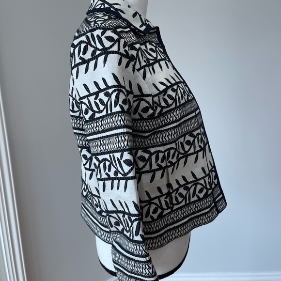 Tory Burch Tweed embroidered jacket with back details black and white size 4 - Picture 10 of 14